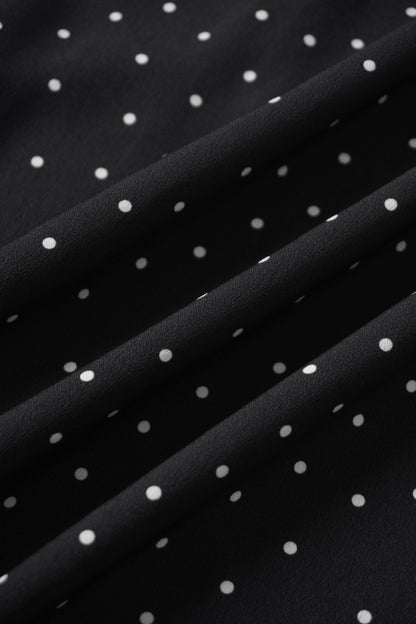 Collared Ruched Back Shirtdress-Polka Dot