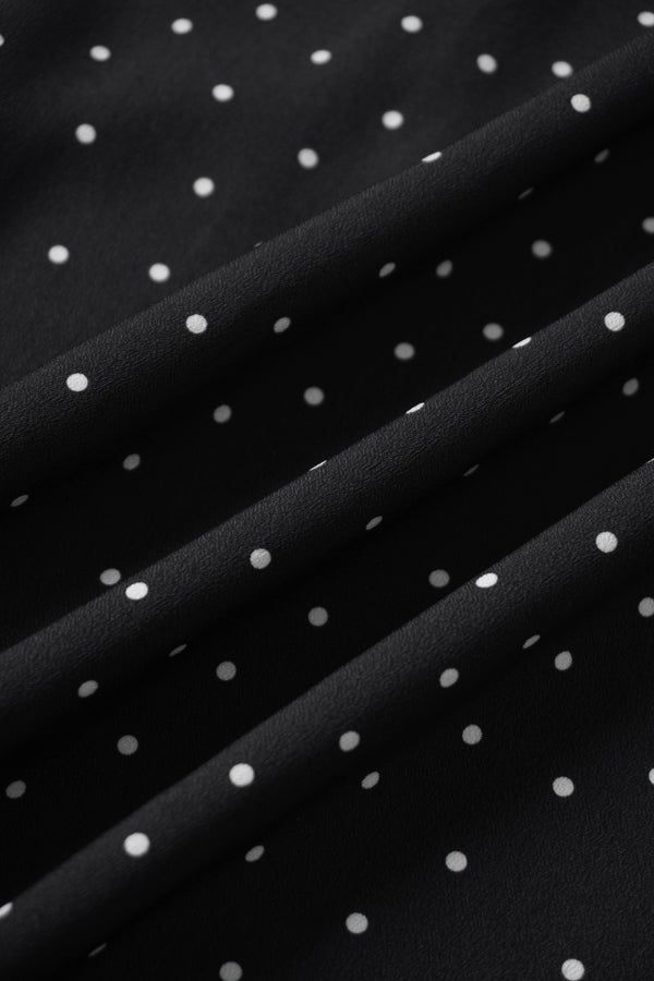 Collared Ruched Back Shirtdress-Polka Dot