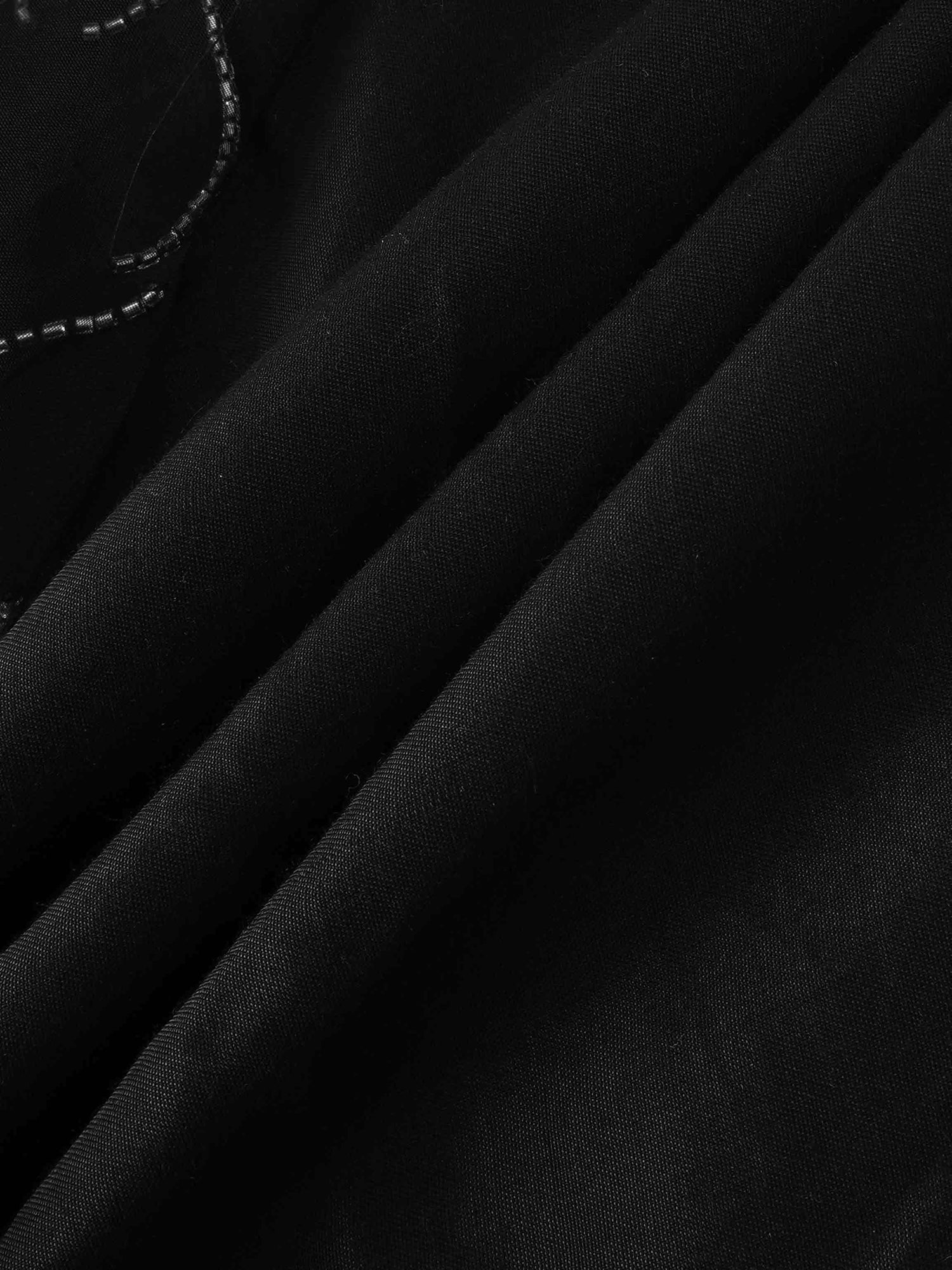 Organza Beaded Maxi Skirt-Black