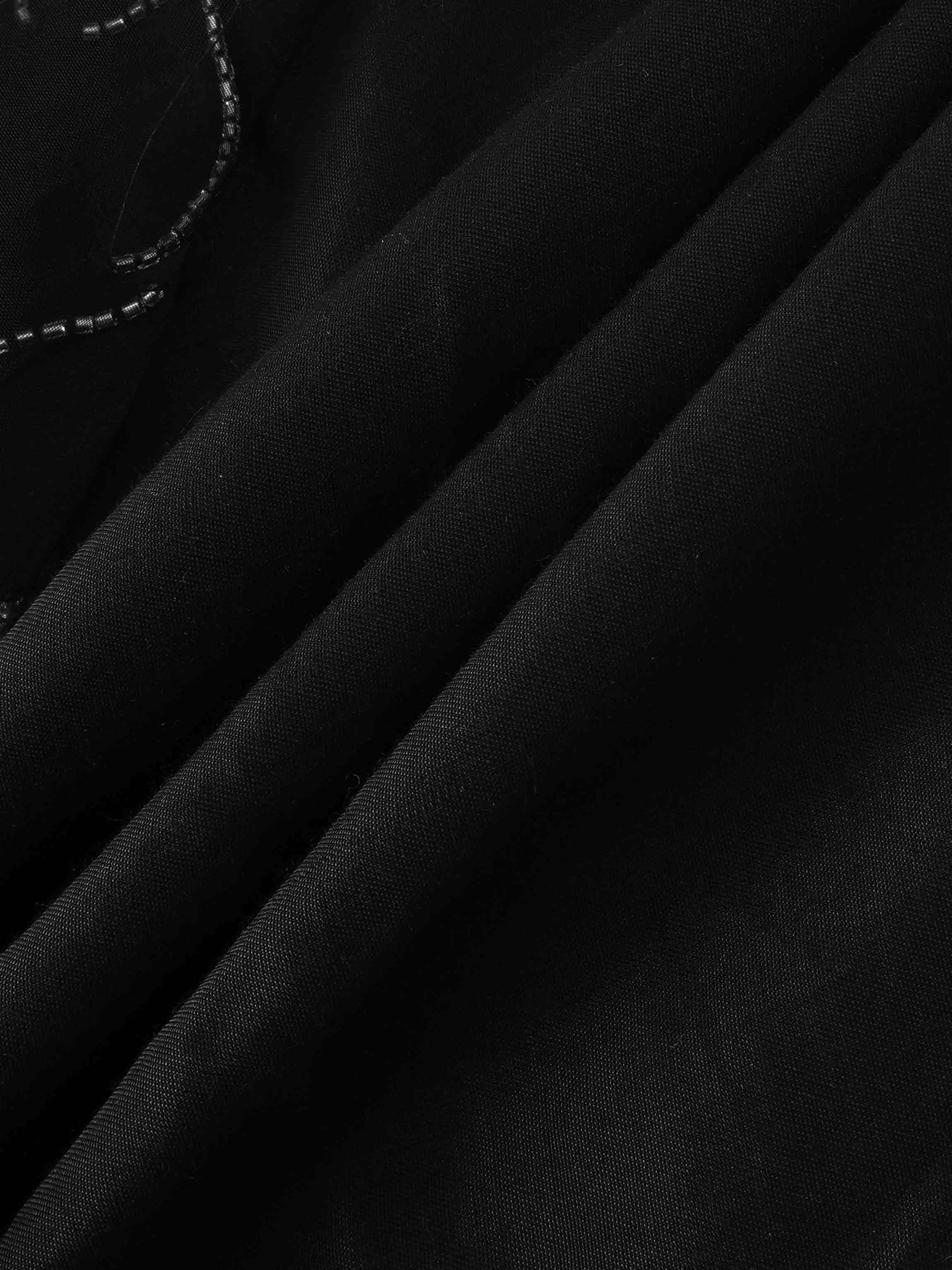 Organza Beaded Maxi Skirt-Black