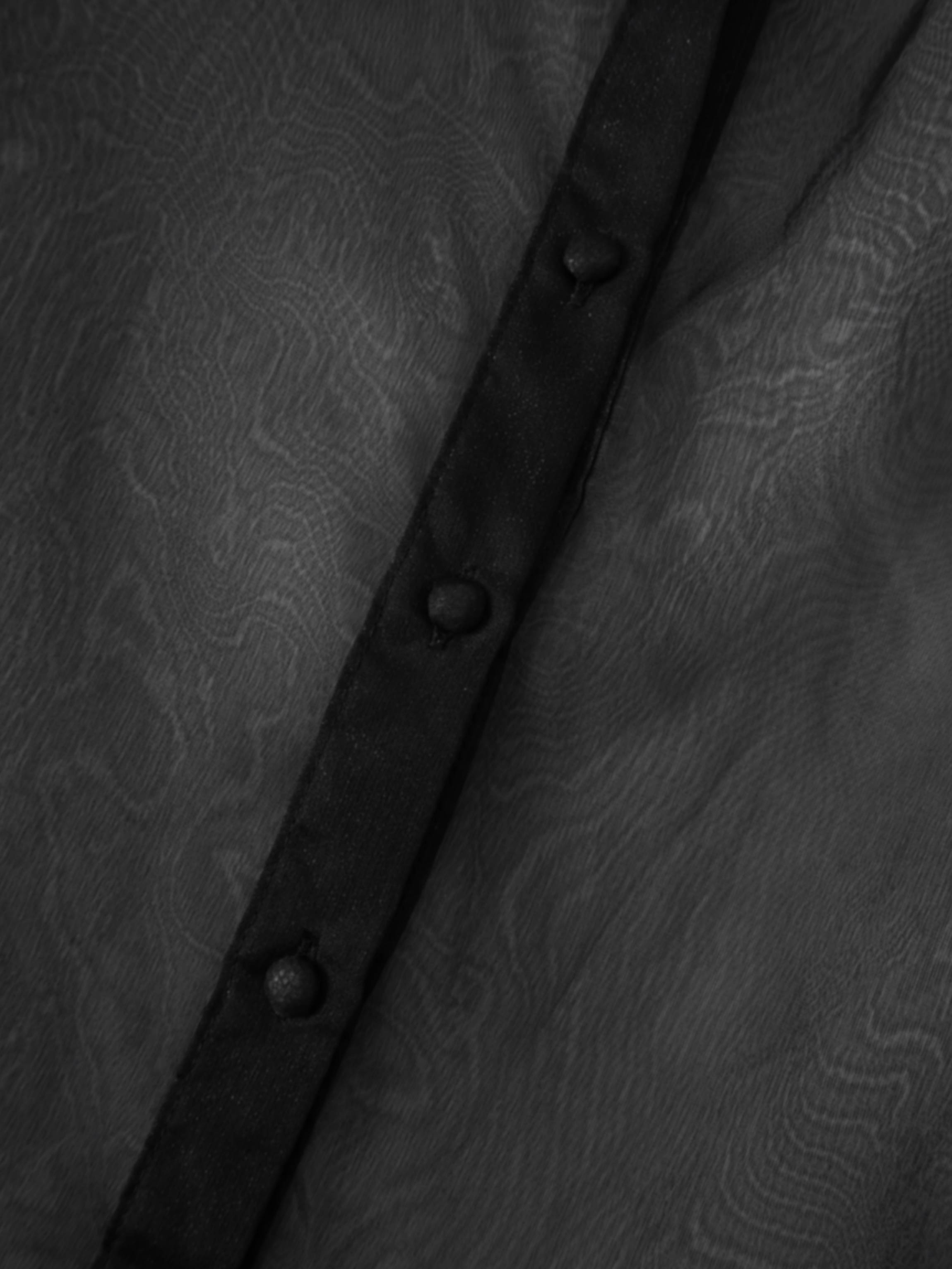 Organza Beaded Collar Blouse-Black