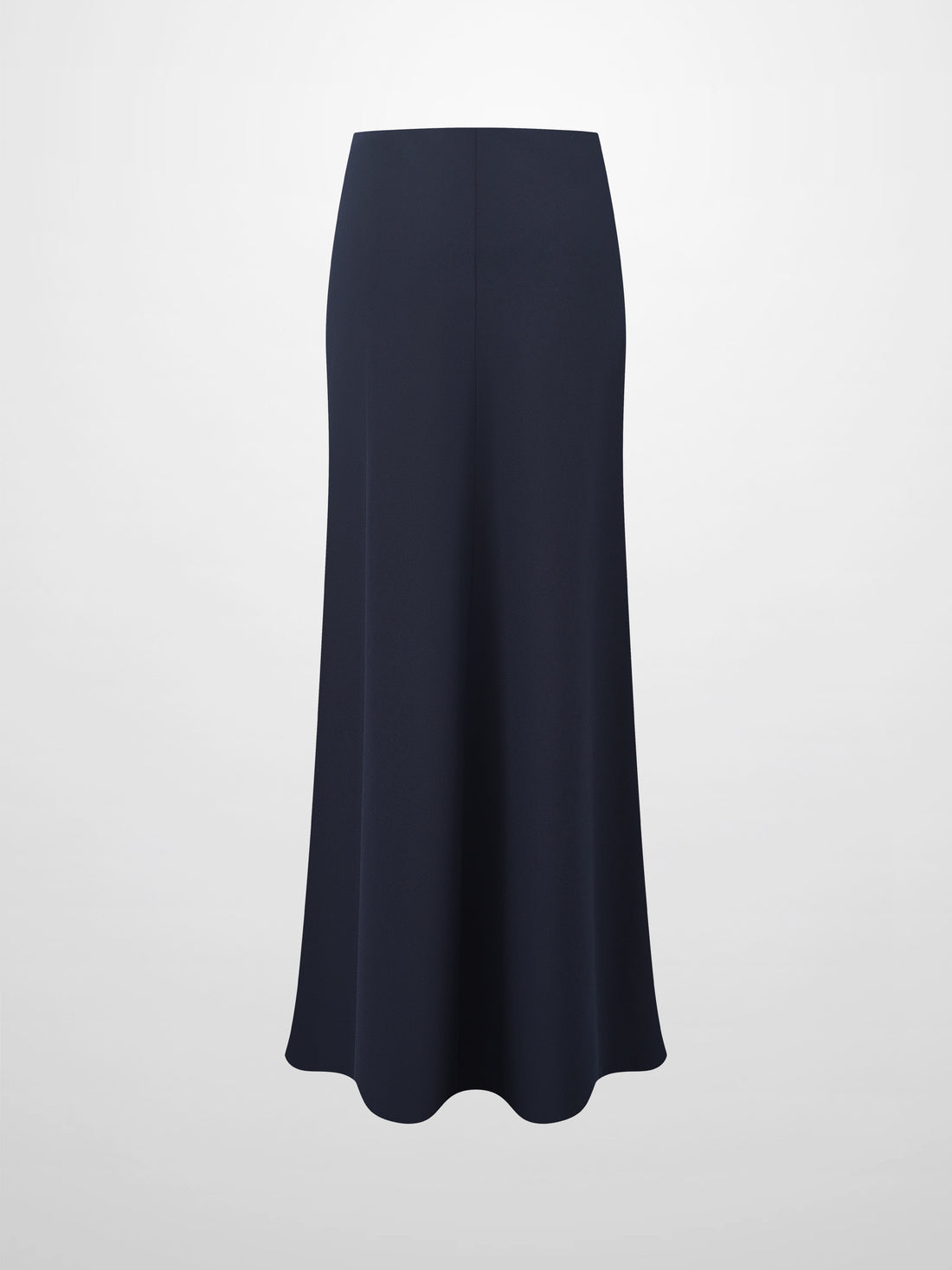Basic A-Line Seamed Maxi Skirt-Navy