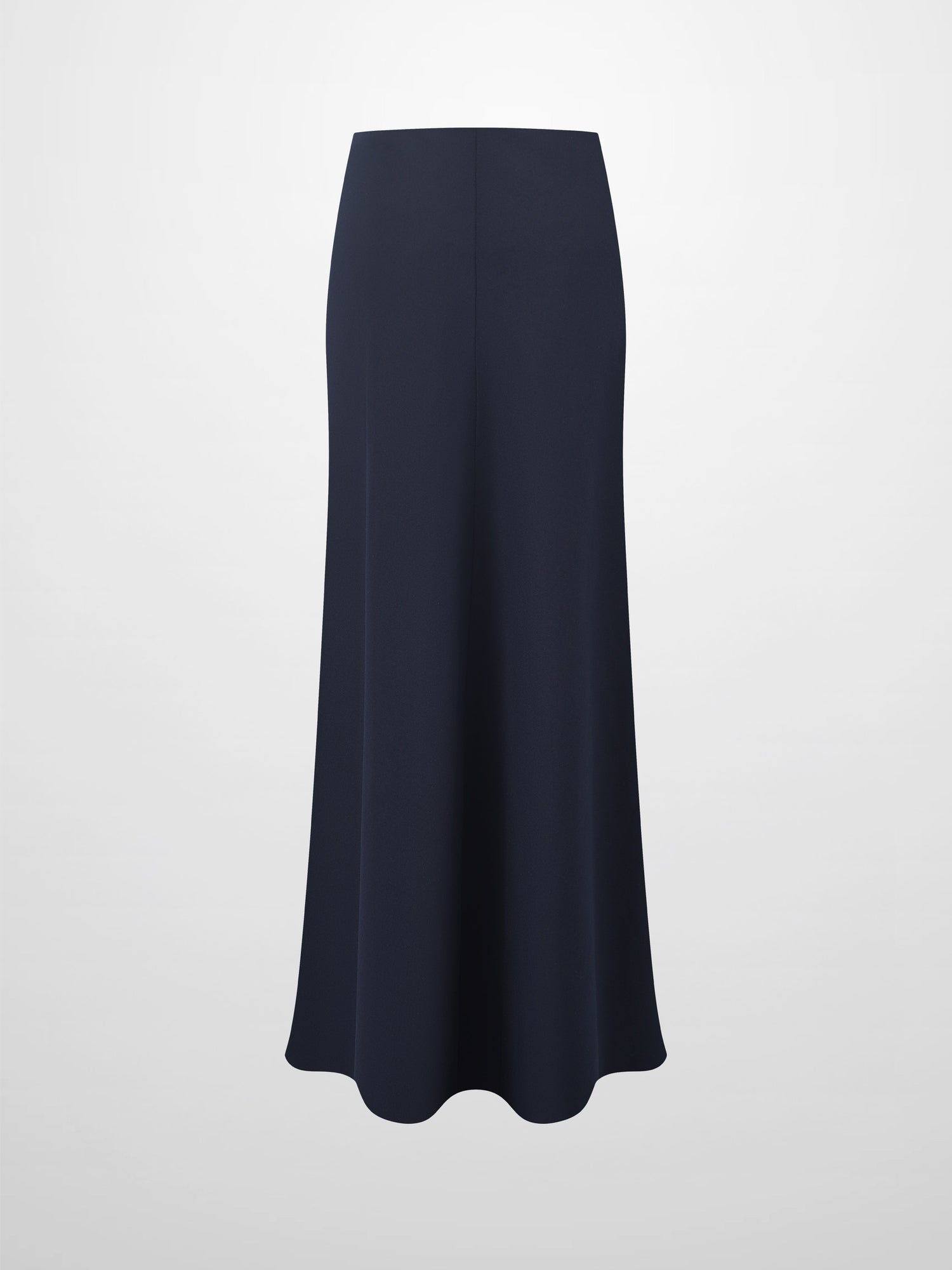 Basic A-Line Seamed Maxi Skirt-Navy