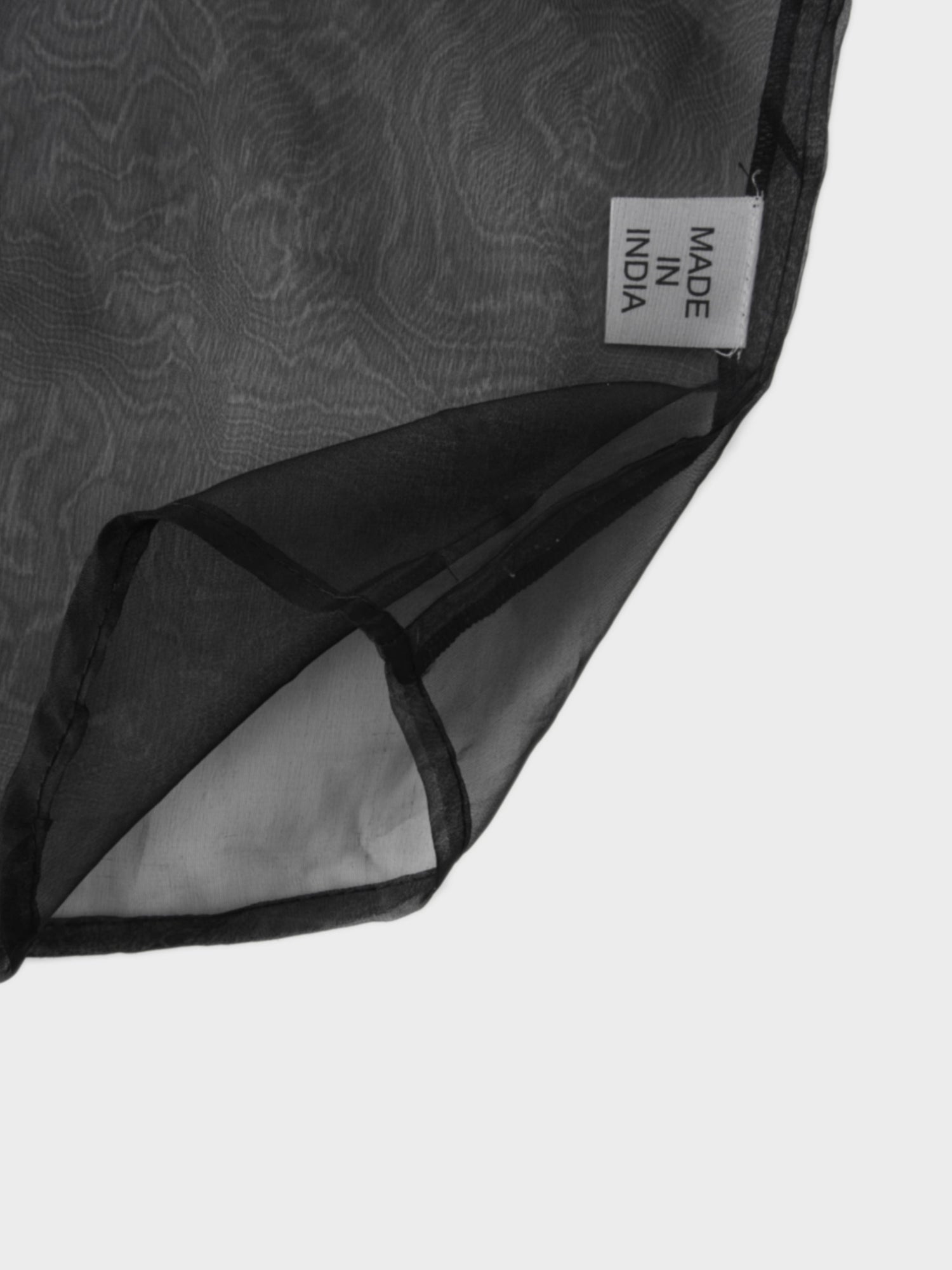Organza Beaded Collar Blouse-Black