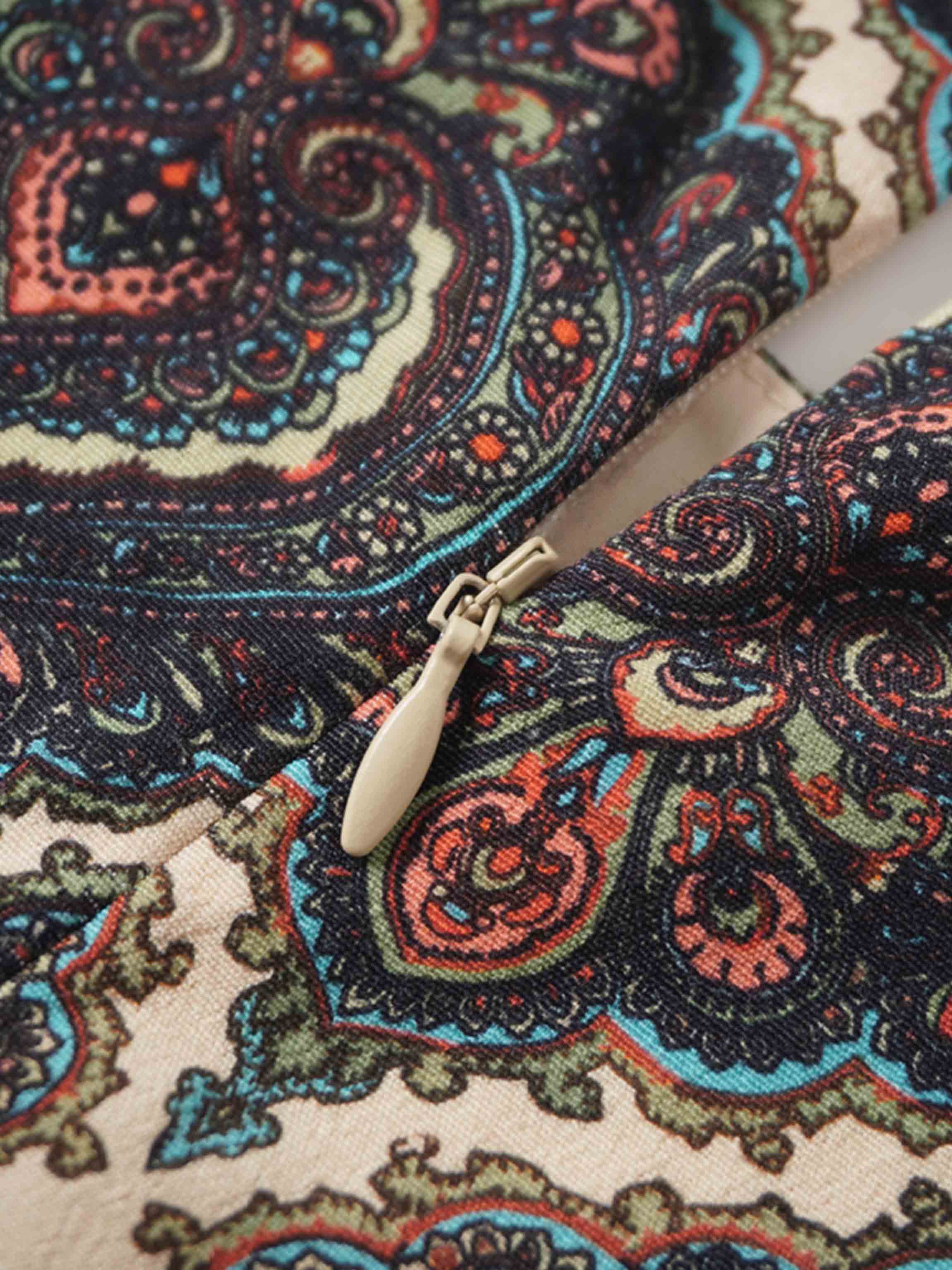 Belted Full Sleeve Dress-Medallion