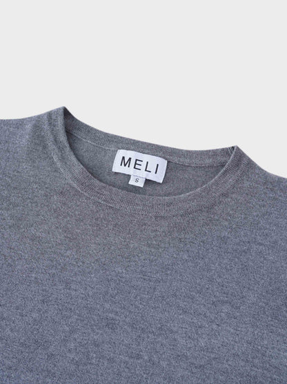 Basic Crew Sweater LS-Heathered Grey