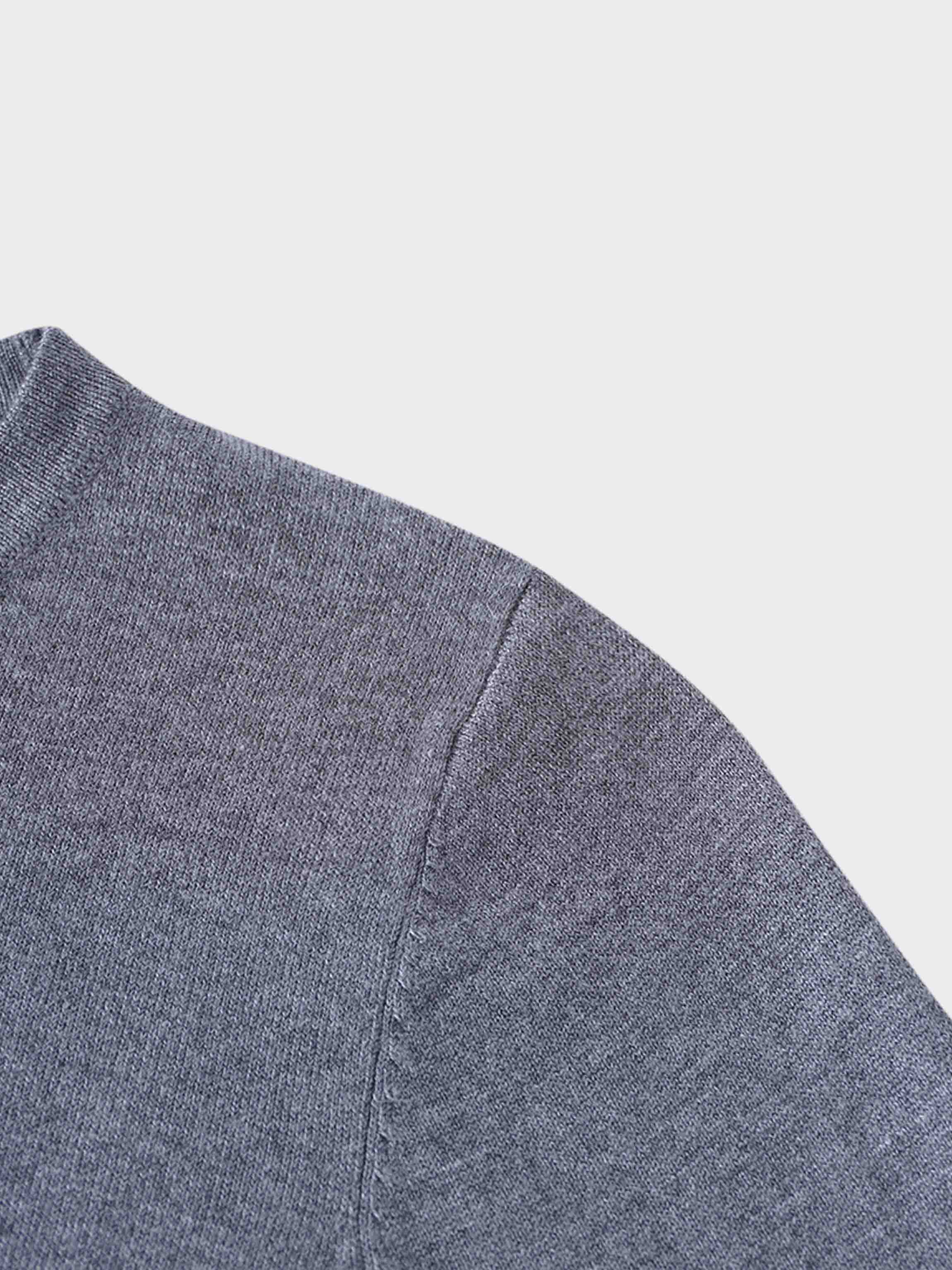 Basic Crew Sweater LS-Heathered Grey