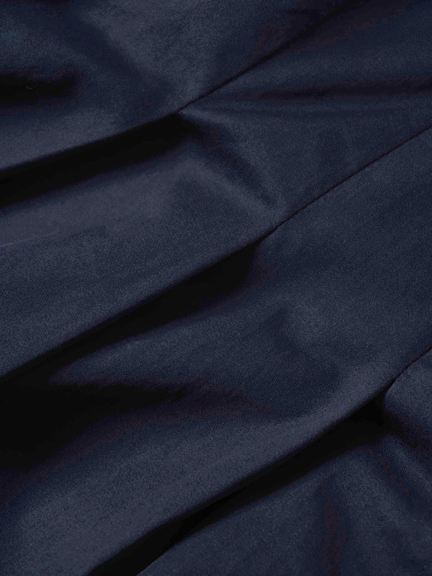 Pleat Waist Button Down Dress-Navy