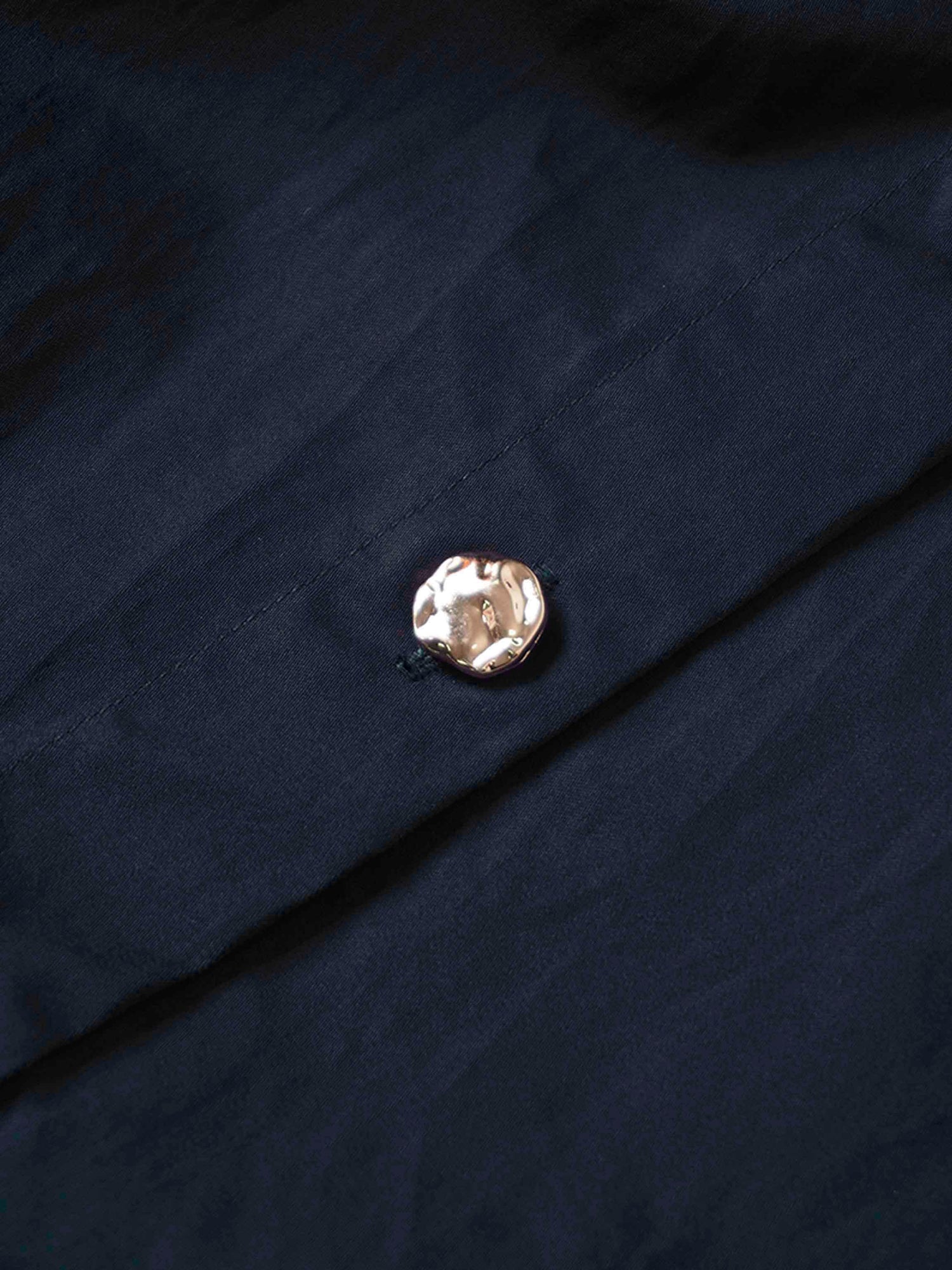 Pleat Waist Button Down Dress-Navy