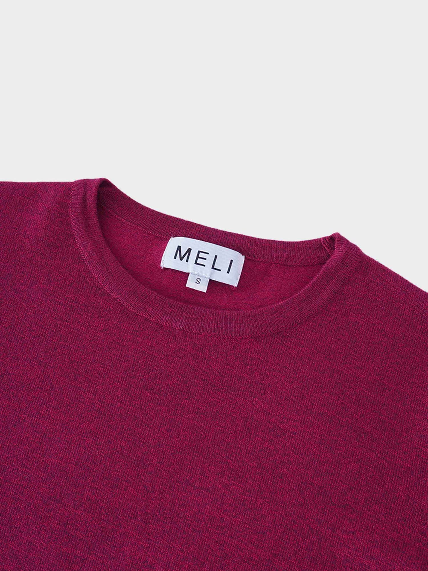 Basic Crew Sweater LS-Heathered Fuchsia