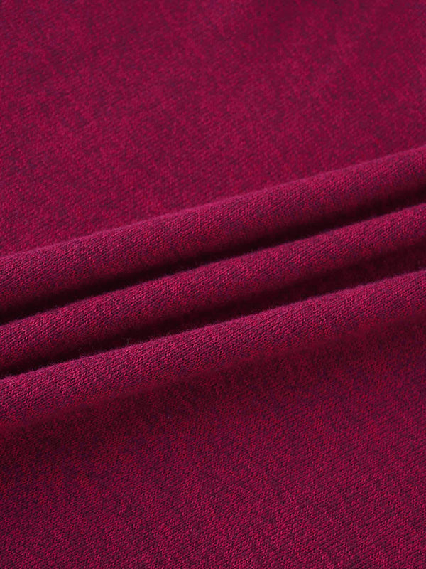 Basic Crew Sweater LS-Heathered Fuchsia