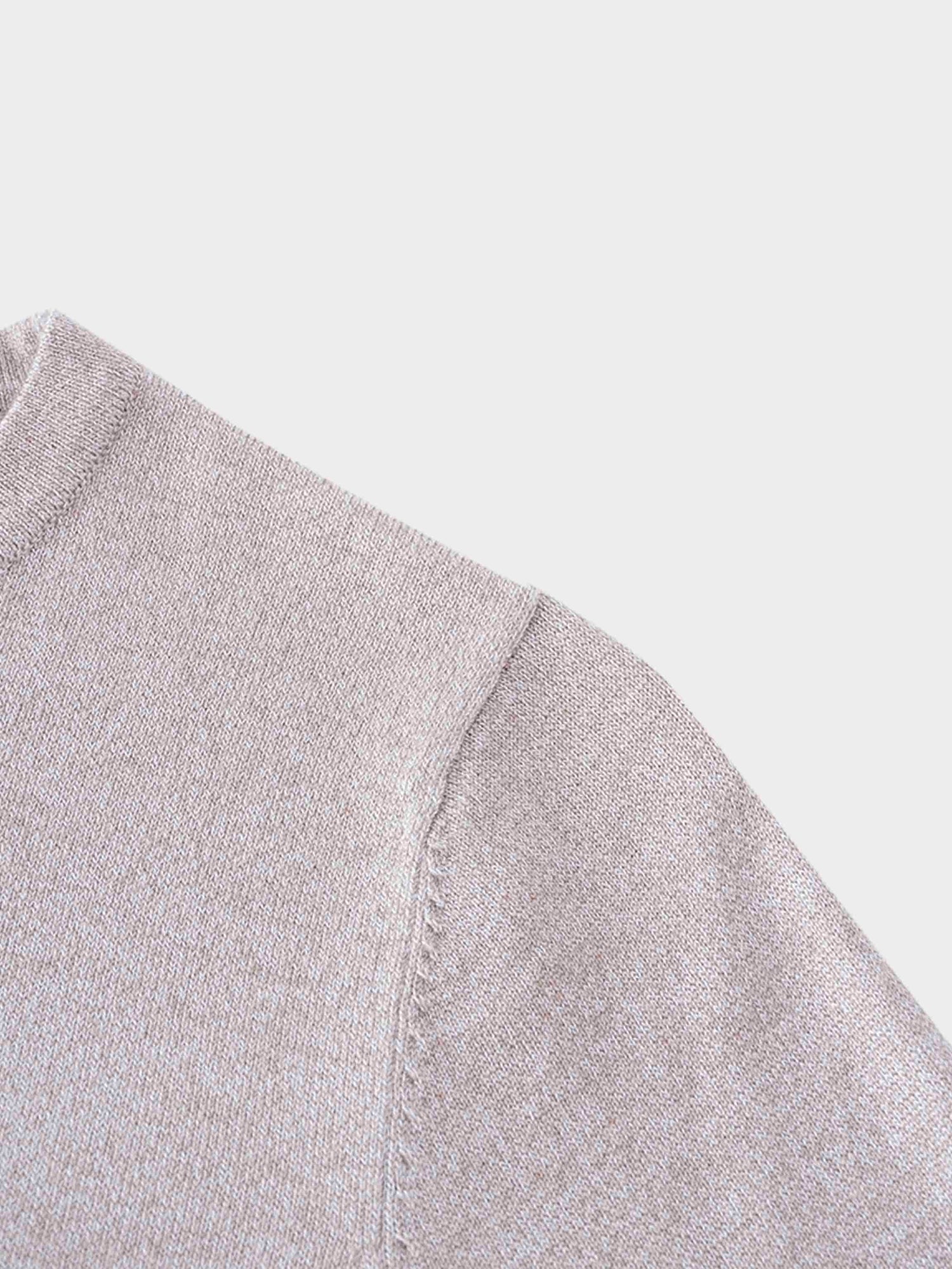 Basic Crew Sweater LS-Heathered Oatmeal