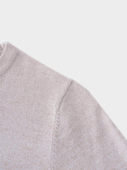 Basic Crew Sweater LS-Heathered Oatmeal