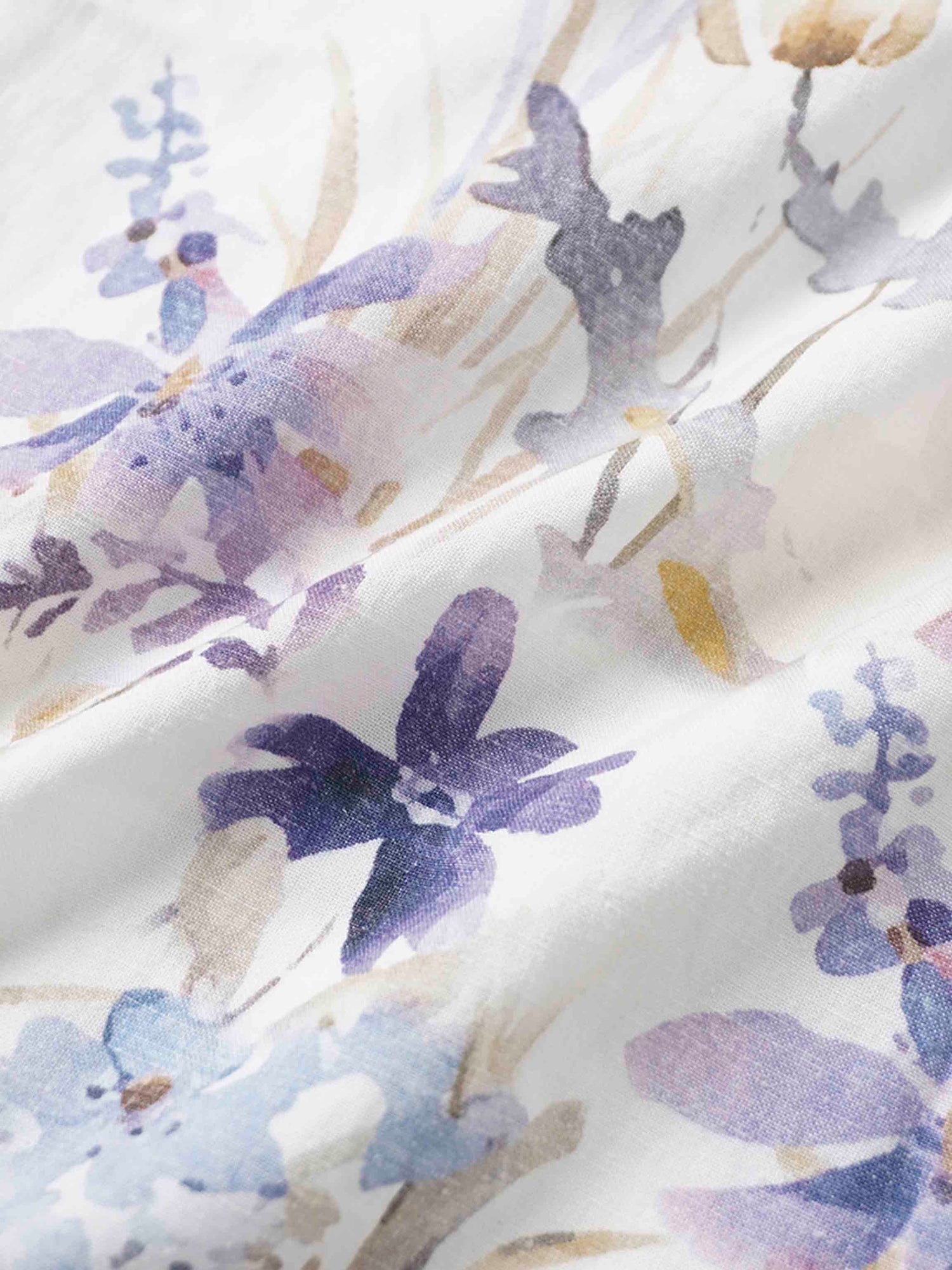 Printed Linen Blend Blouse-Scattered Flowers