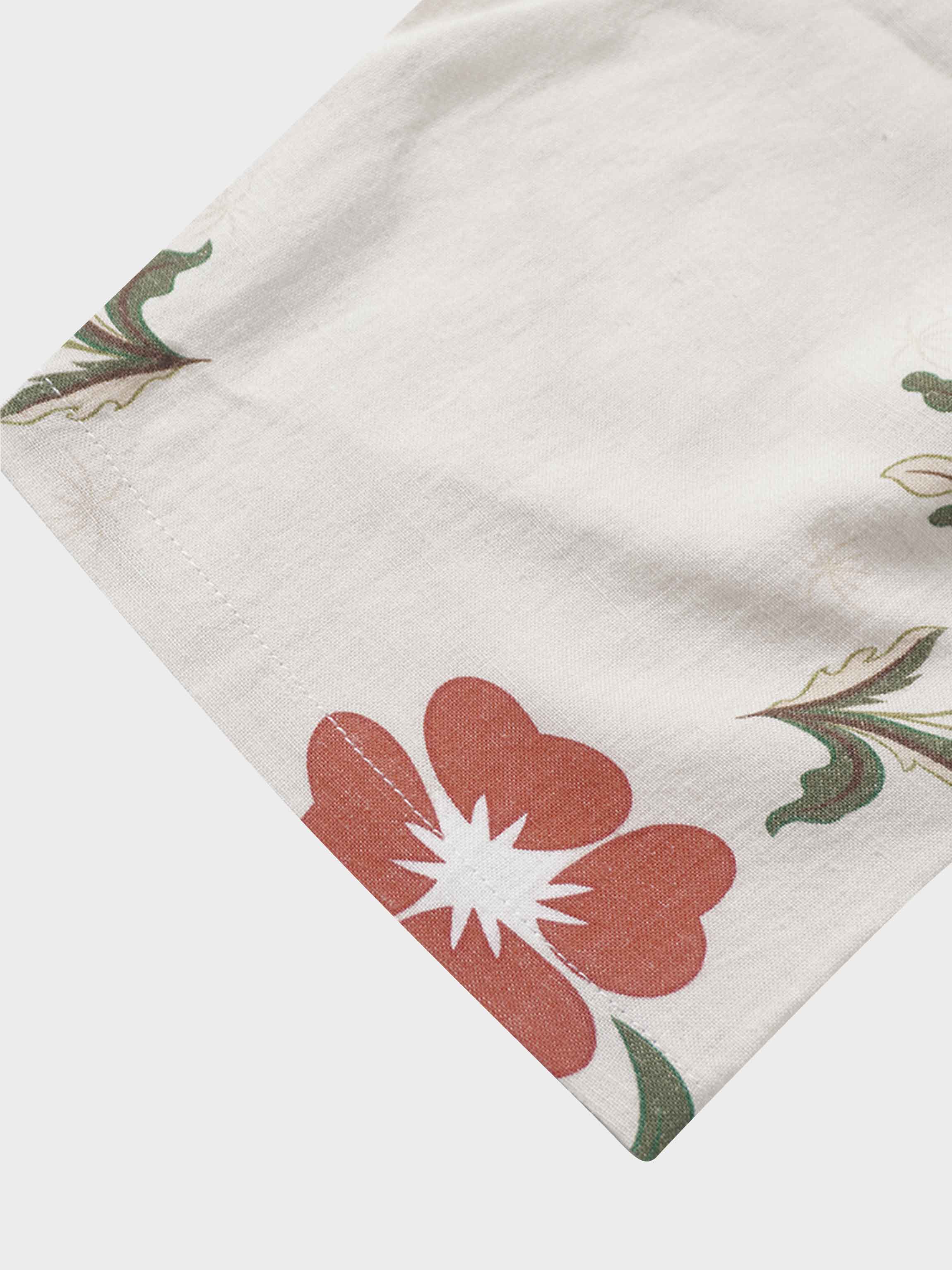 Linen Blend Crop Swing Top-Aztec Floral