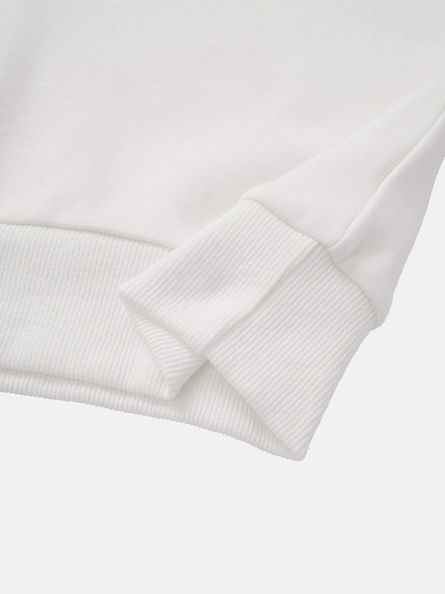 Ribbed Neck High V Sweatshirt - White/Burgundy