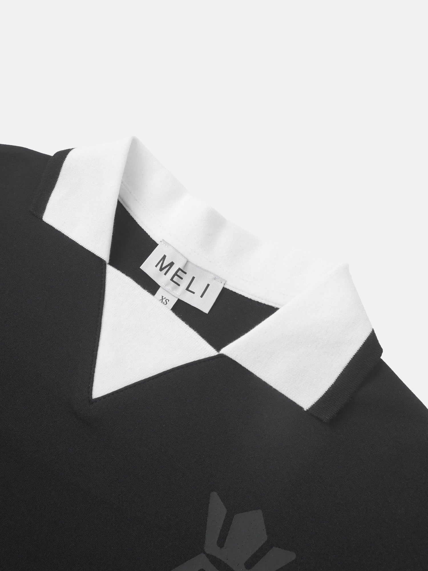 Collared Logo Thin Sweatshirt - Black