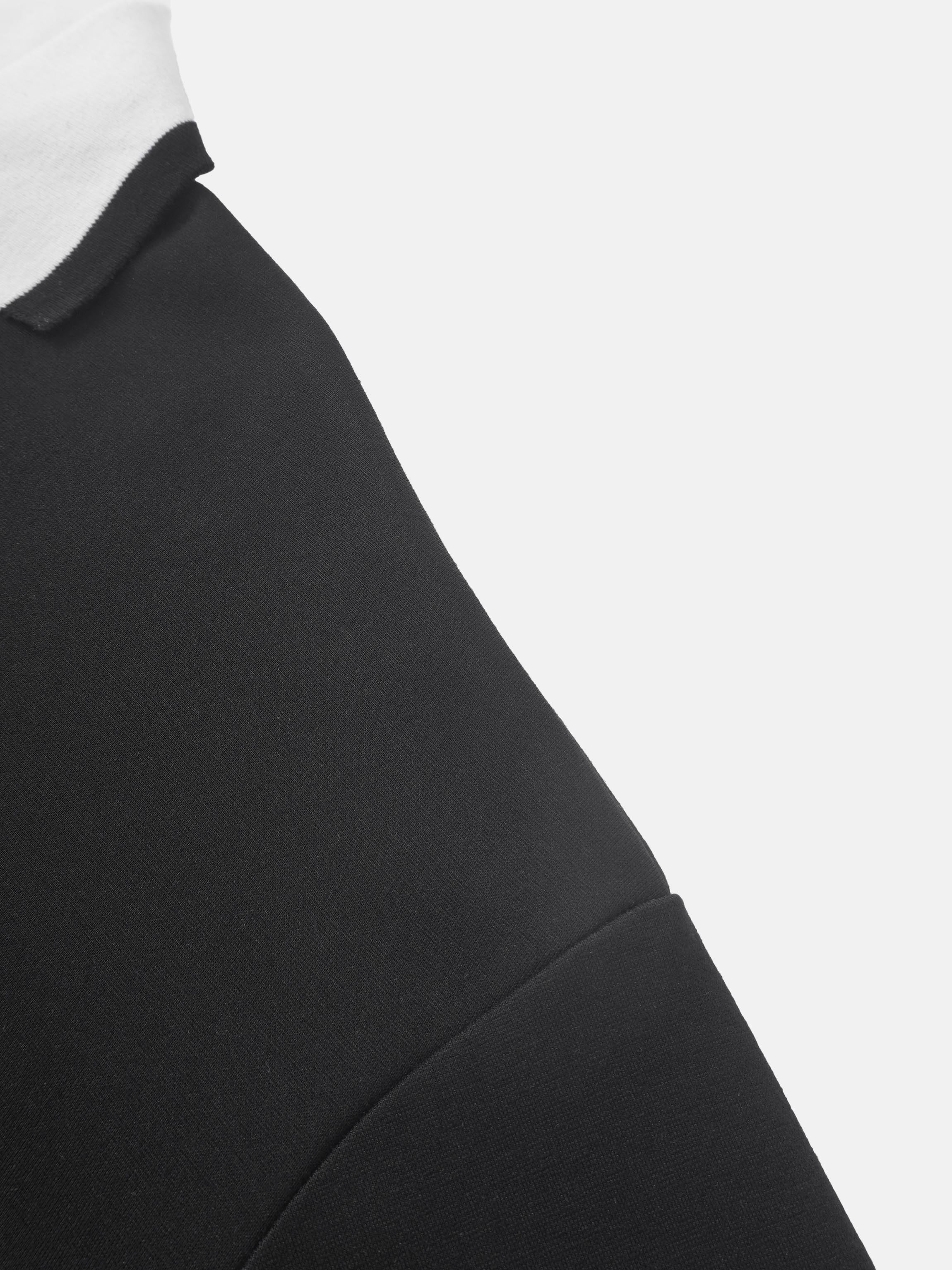Collared Logo Thin Sweatshirt - Black