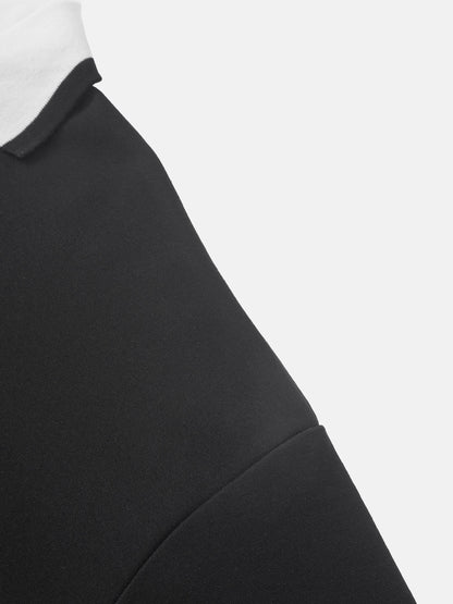 Collared Logo Thin Sweatshirt - Black