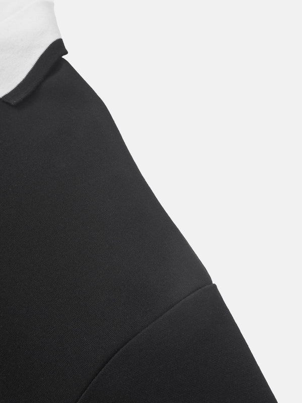 Collared Logo Thin Sweatshirt - Black