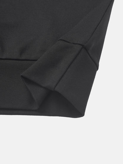 Collared Logo Thin Sweatshirt - Black