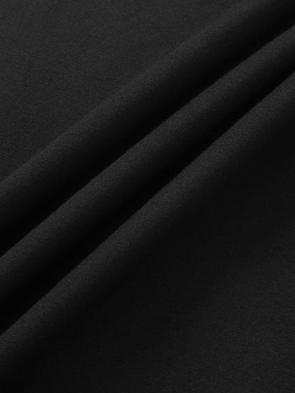 Collared Logo Thin Sweatshirt - Black