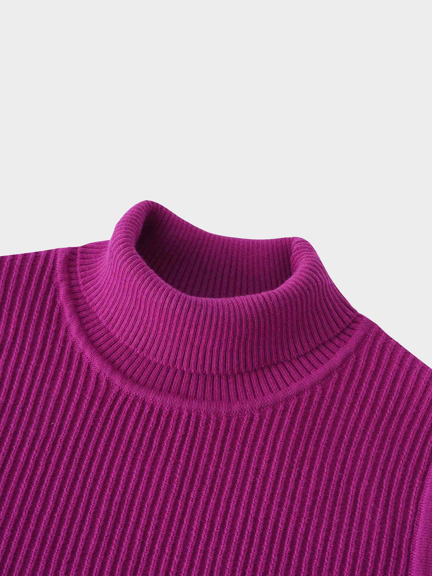 Sleeveless Ribbed Turtleneck-Fuchsia Pink