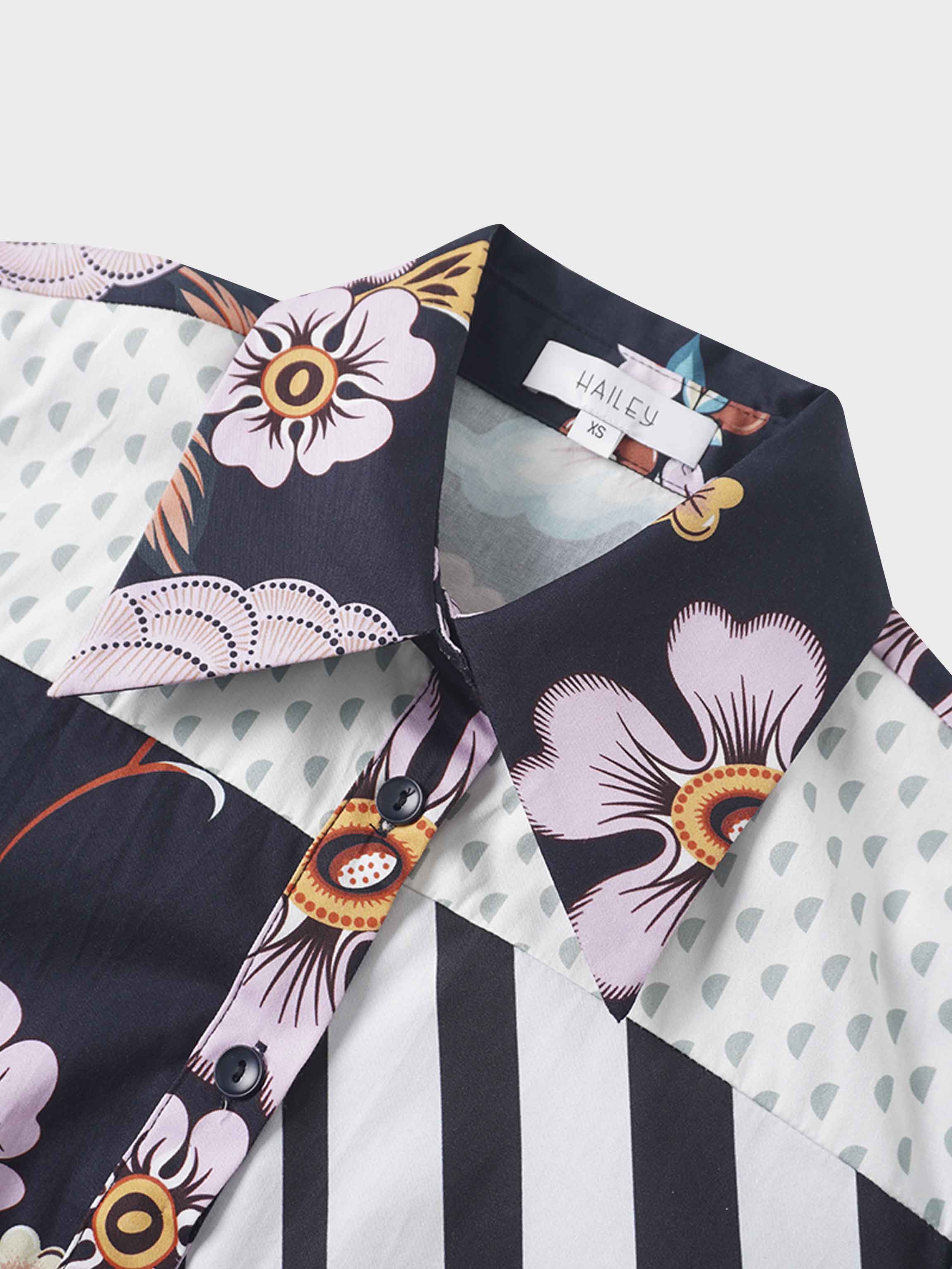 Mix Print Cotton Blouse-Mixed Print