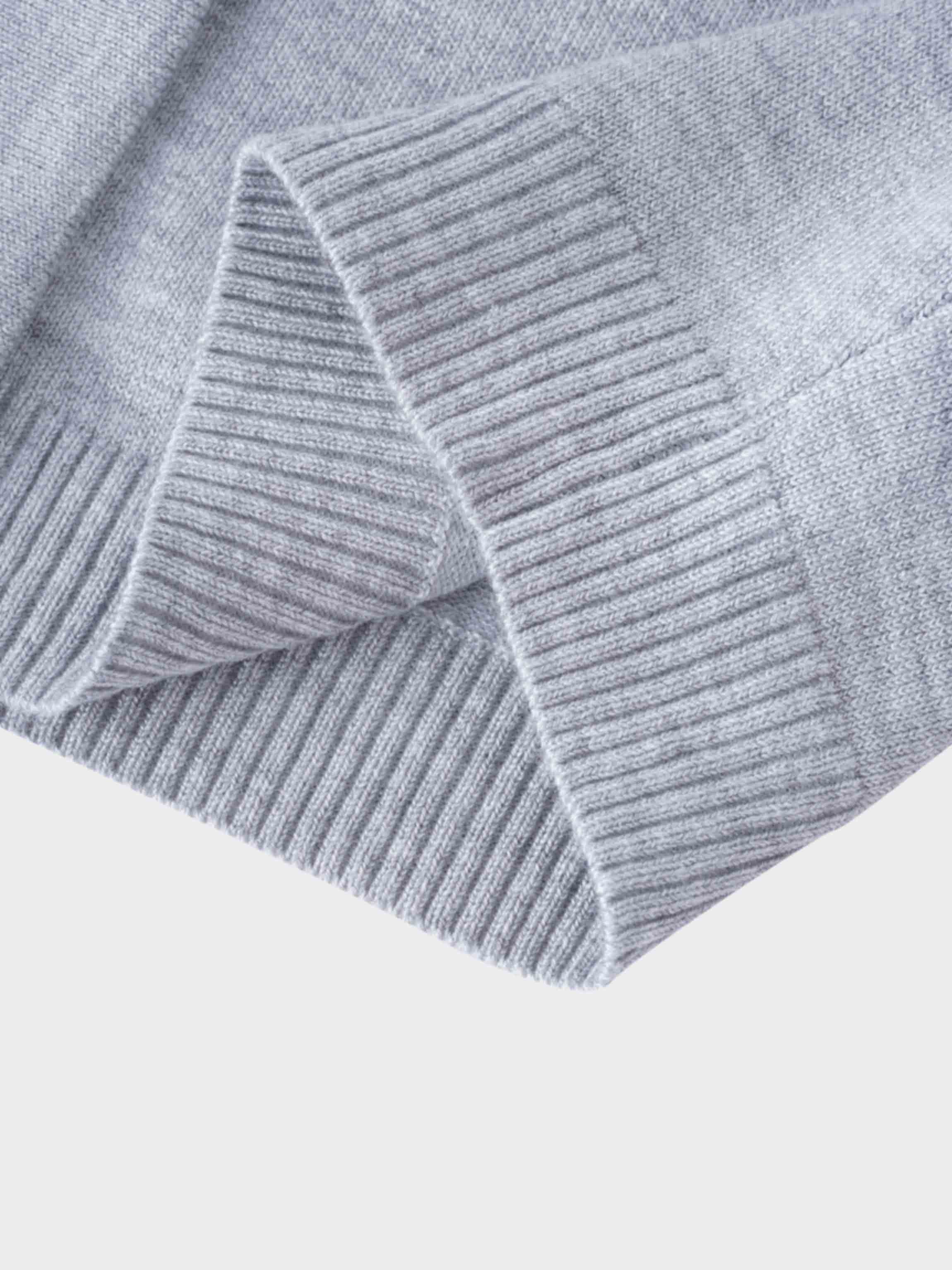 Solid Crew Crop Cardigan-Light Grey