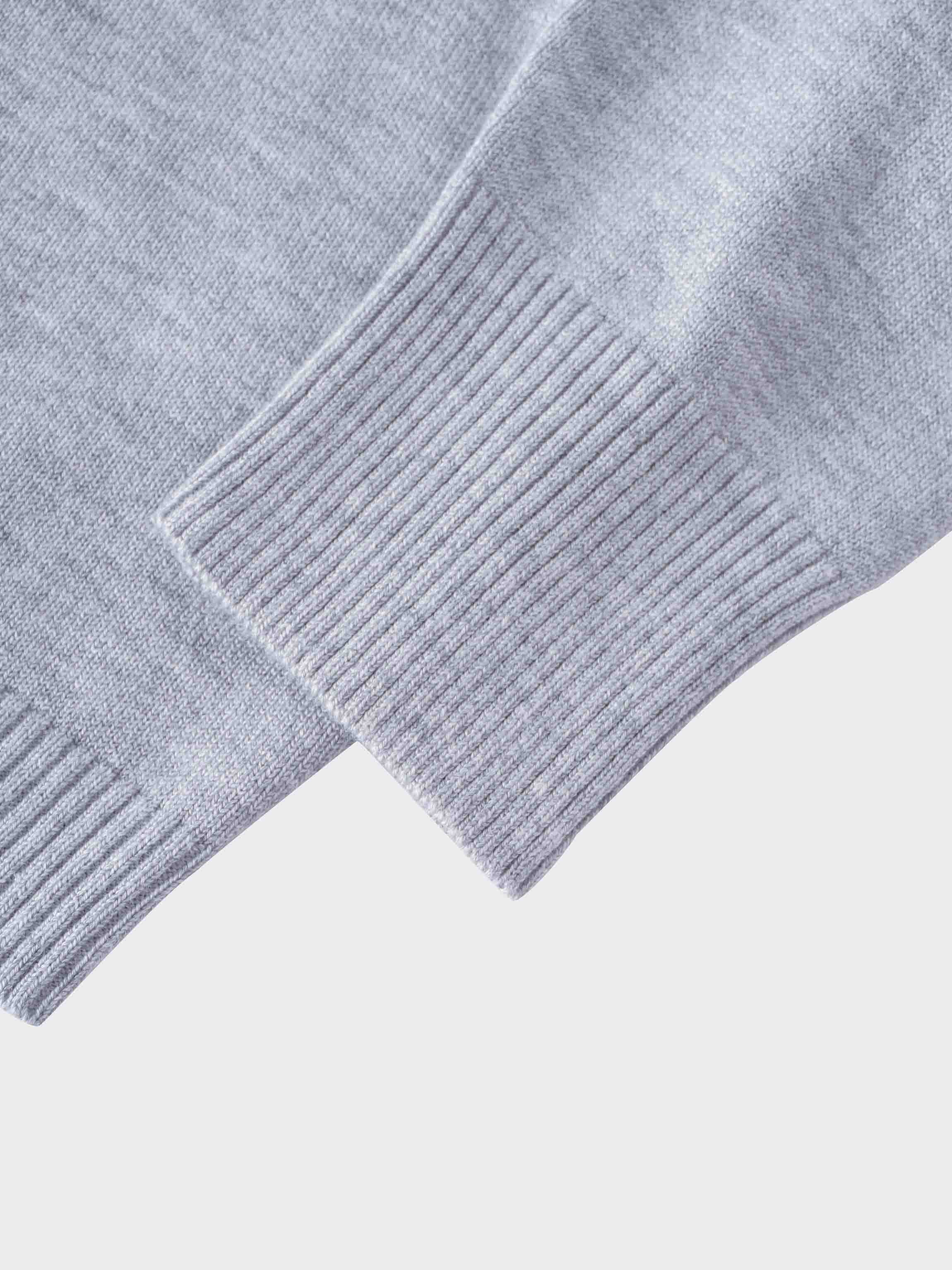 Solid Crew Crop Cardigan-Light Grey