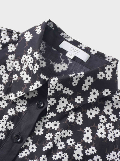 Ombre Flower Blouse-Black