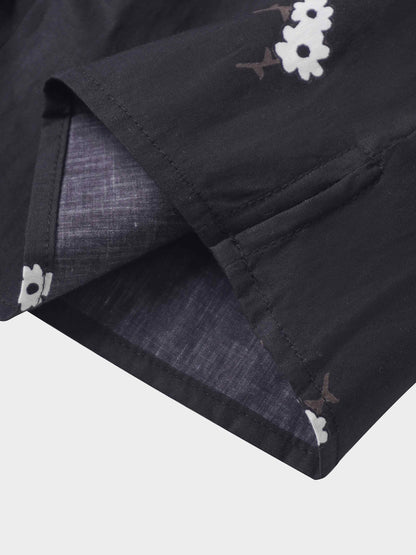 Ombre Flower Blouse-Black