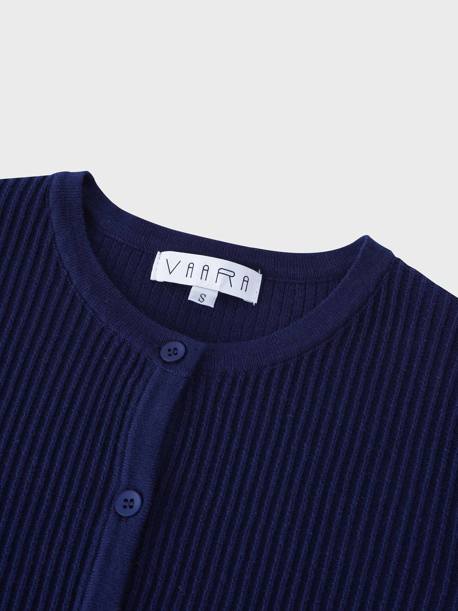 Button Down Ribbed Cardigan-Navy