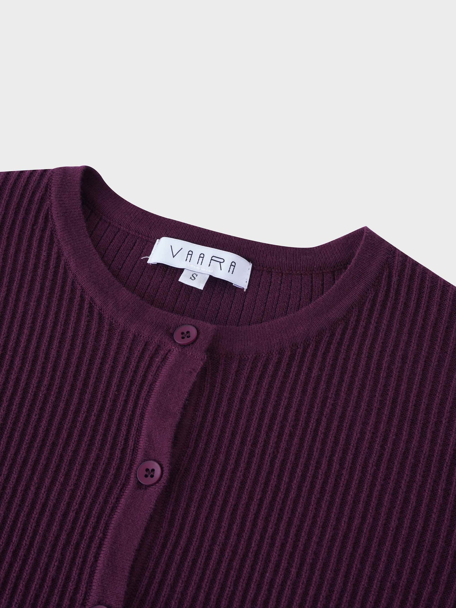 Button Down Ribbed Cardigan-Wine