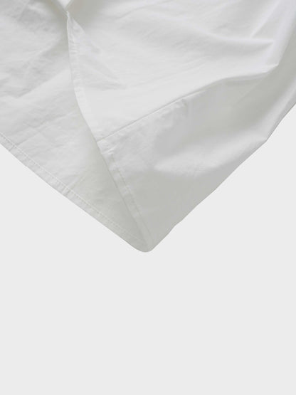 Cotton Front Crossover Blouse-White