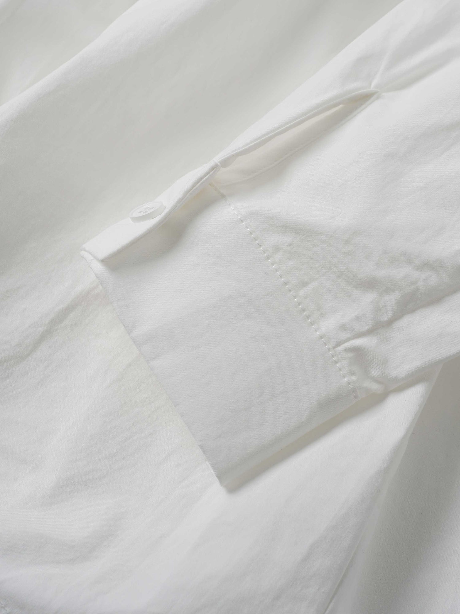 Cotton Front Crossover Blouse-White