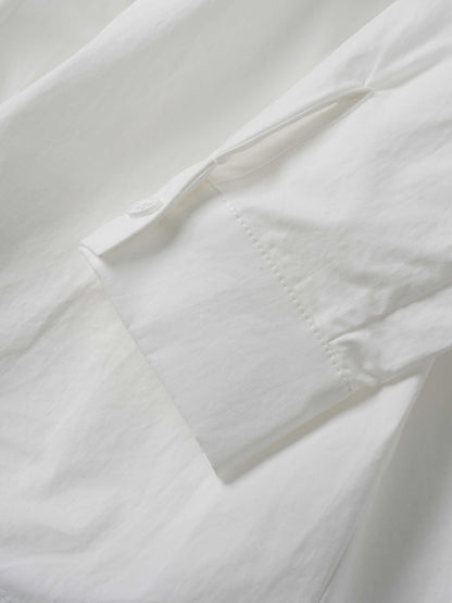 Cotton Front Crossover Blouse-White