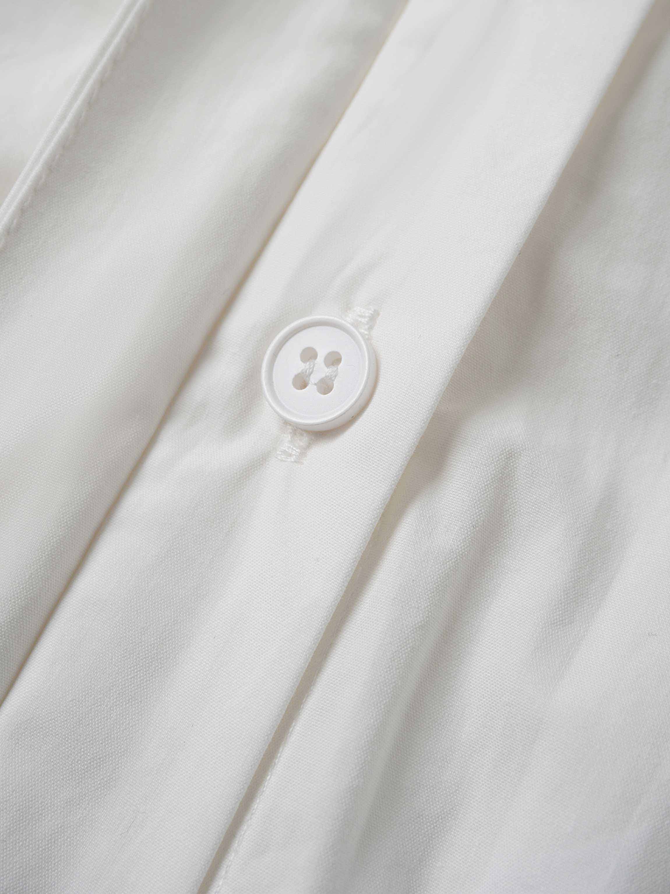 Cotton Front Crossover Blouse-White