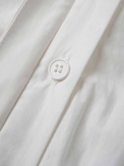 Cotton Front Crossover Blouse-White