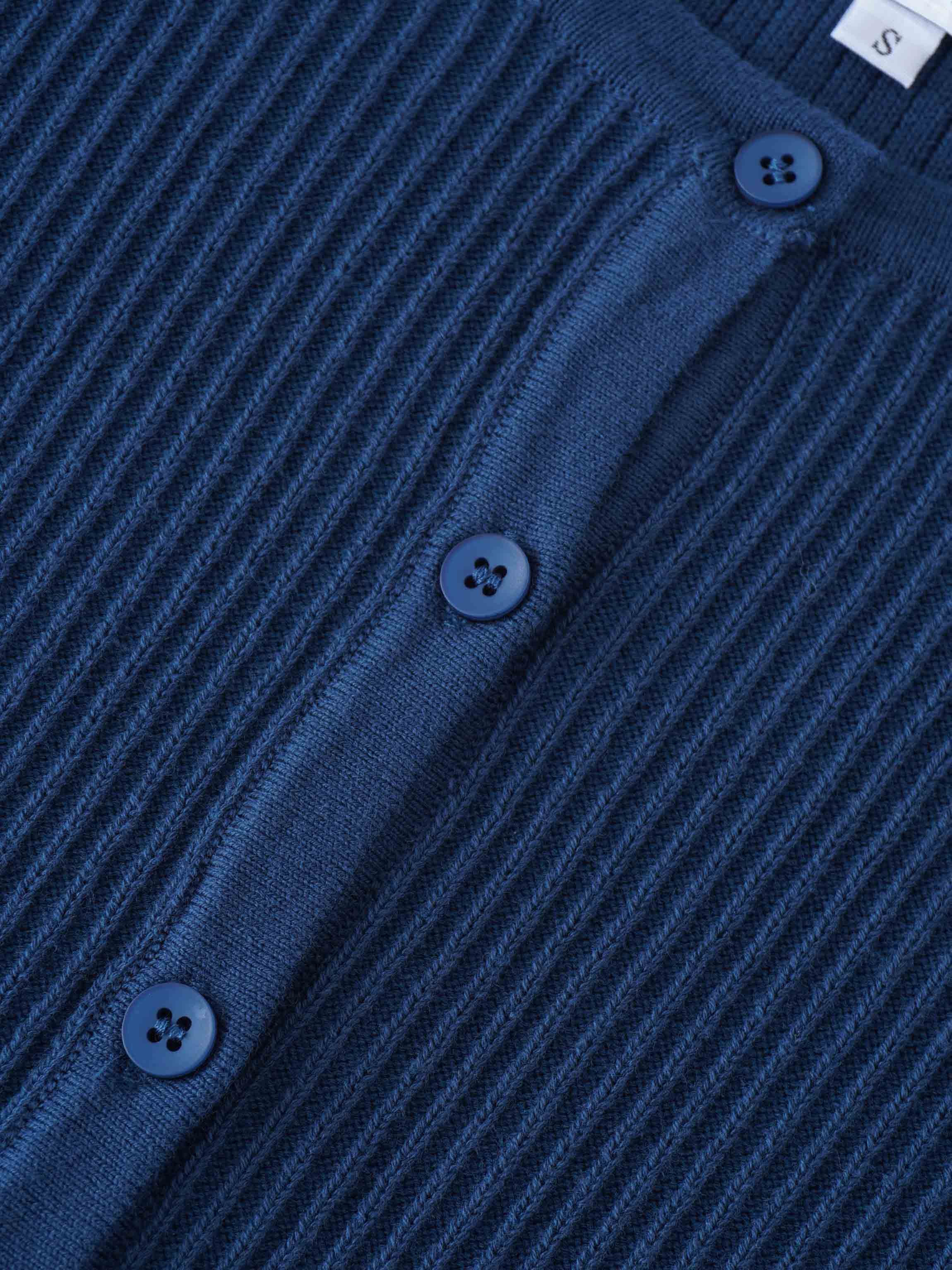 Button Down Ribbed Cardigan-Mallard Blue