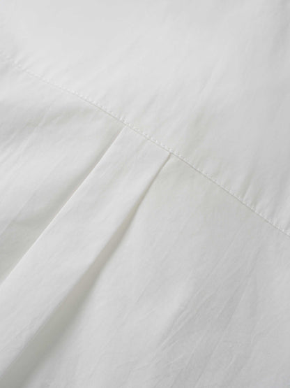 Cotton Front Crossover Blouse-White