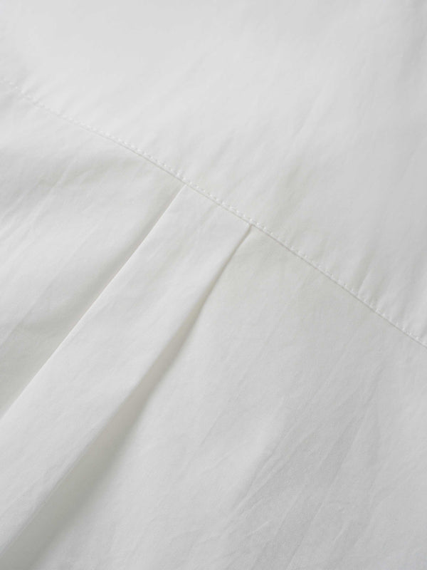 Cotton Front Crossover Blouse-White