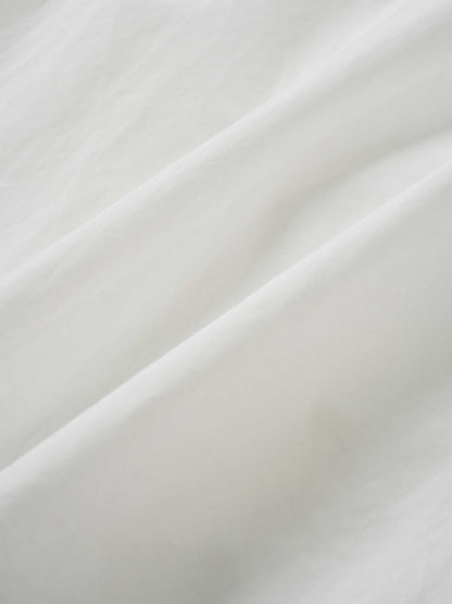 Cotton Front Crossover Blouse-White