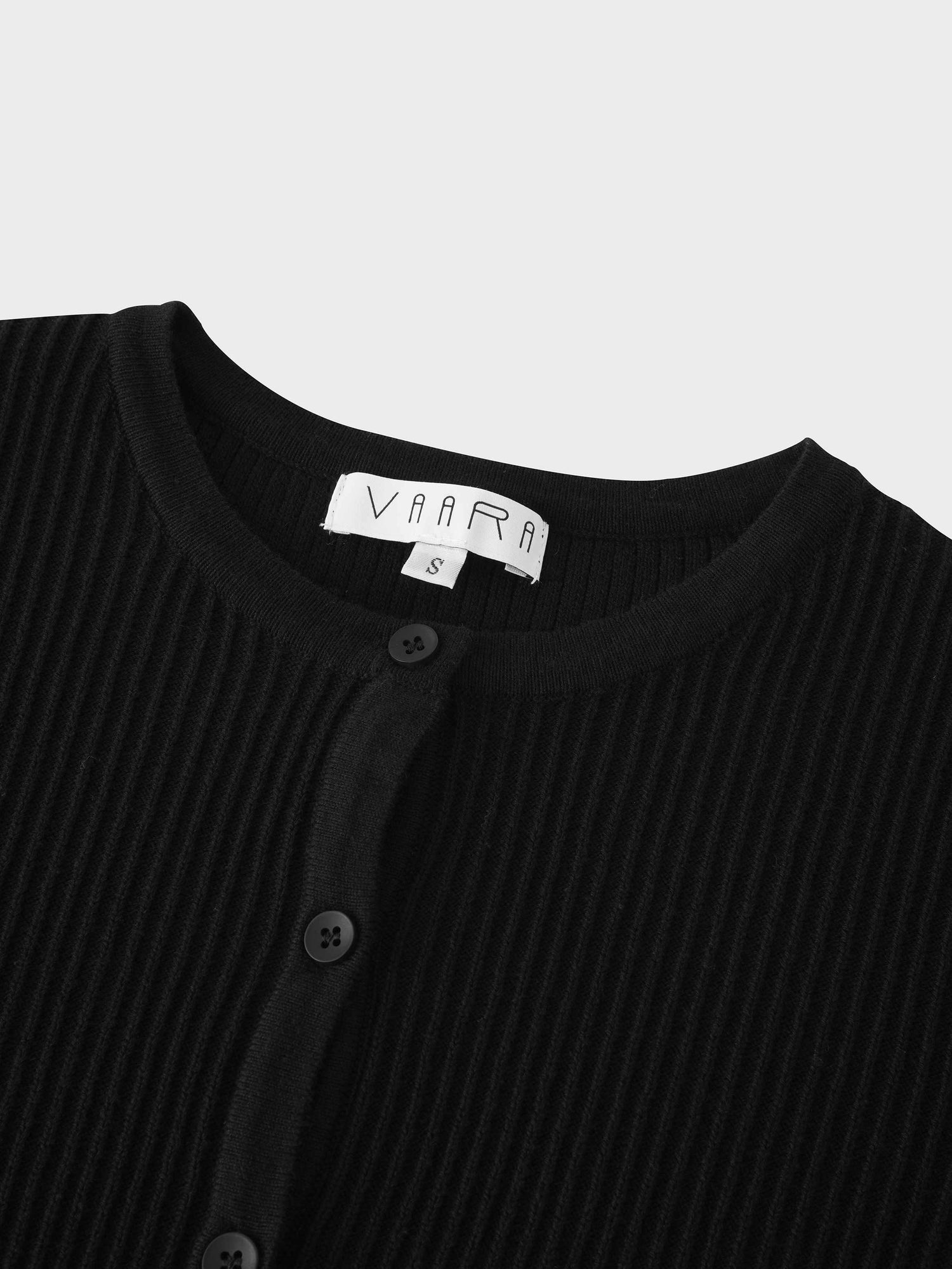 Button Down Ribbed Cardigan-Black