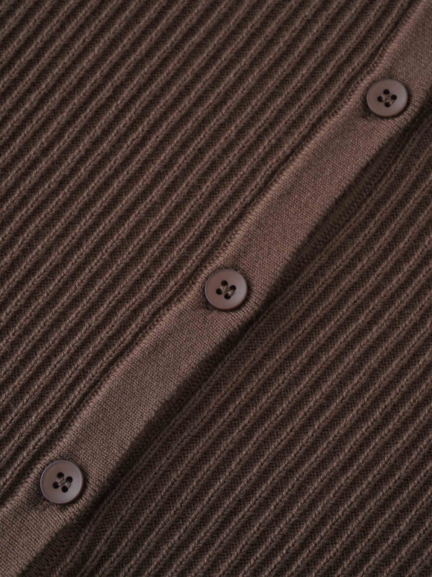 Button Down Ribbed Cardigan-Chocolate Brown