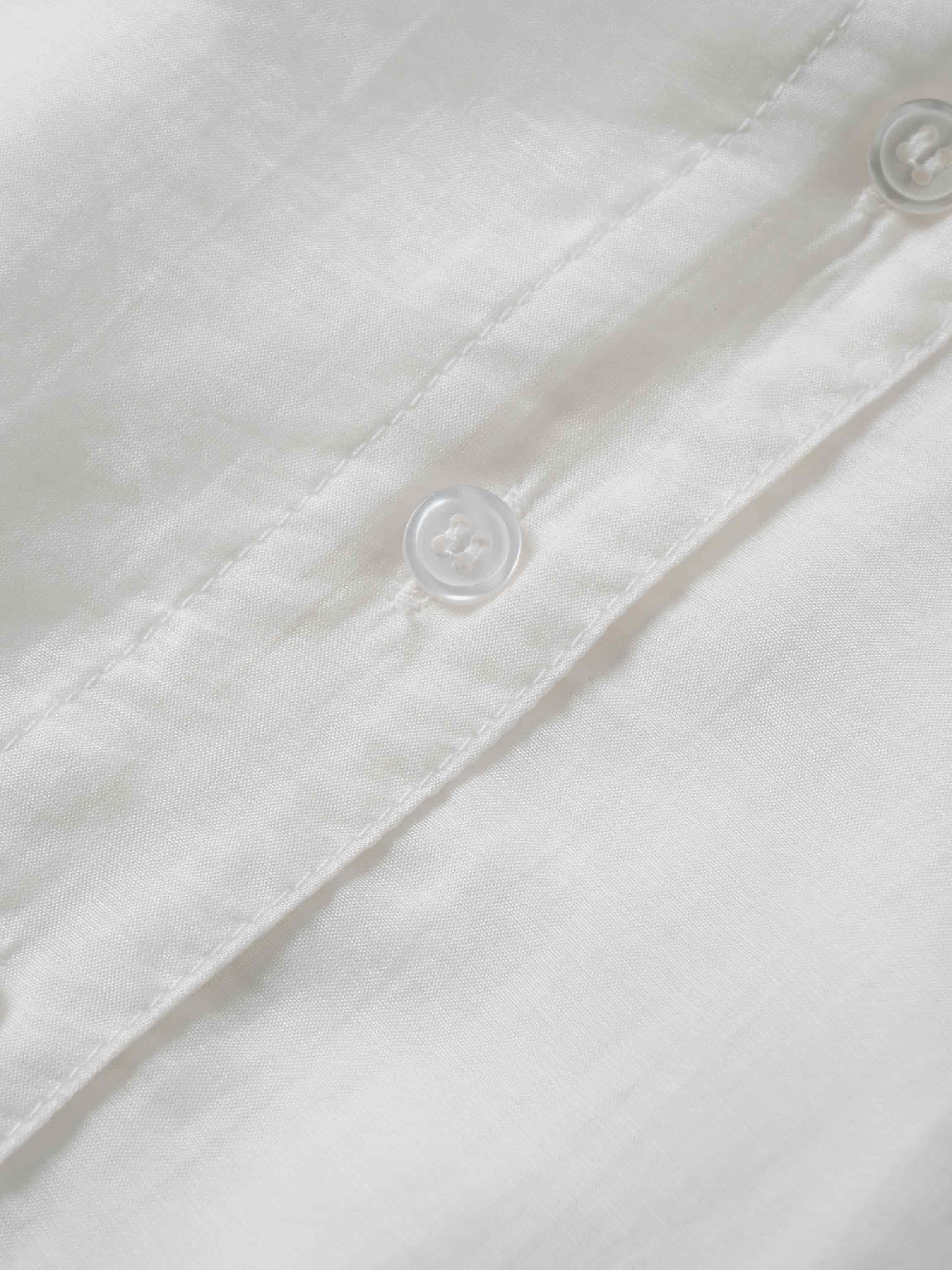 High V Neck Blouse-White