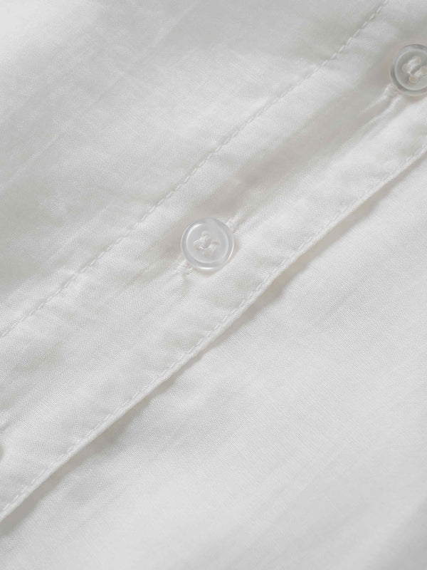 High V Neck Blouse-White