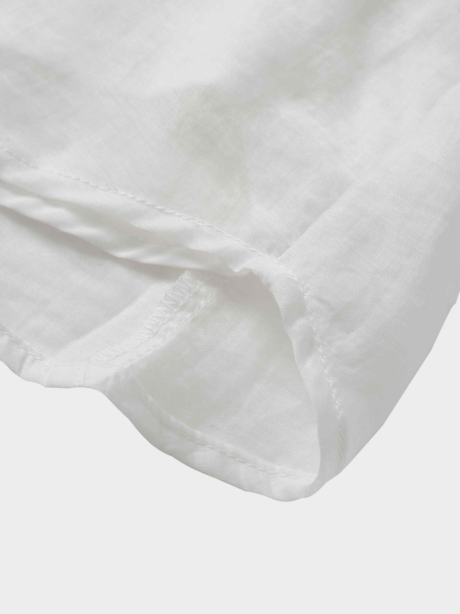 High V Neck Blouse-White