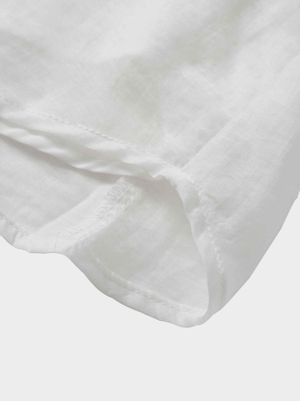High V Neck Blouse-White