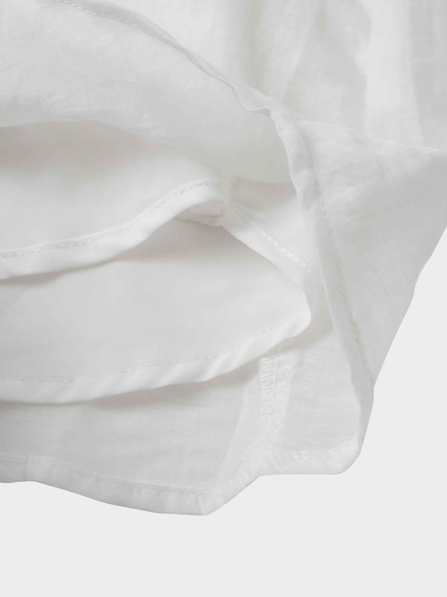 High V Neck Blouse-White